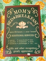 17" x 12" Mom's Bed and Breakfast Tin Sign