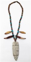 Necklace w/Animal Teeth & Indian Spear Point.