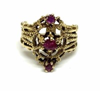 14K Ladies' Ring with 3 Rubies.