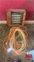 Assorted Extension Cords & Wood Chair
