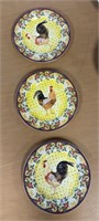 Three, Rooster Plates / NO SHIPPING