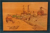 Fishing Village Custom Wood Wall carving