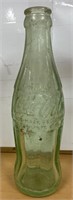 8" Glass Coke Bottle Lite Green Color Goldsboro