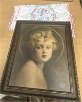 Vintage Picture 10"x12” and Ladies Dollie.