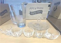 Glass lot As Is / Pitcher / Tray/ Assorted cups