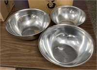 Three Stainless Steel Bowls 13" and 11” no ship