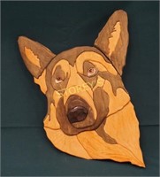 German Shepherd Custom Wood Wall carving