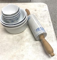 Assorted Dishes and Rolling pin / No ship