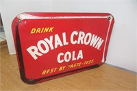 Vintage 2 Sided Metal Flang Royal Crown Cola Sign