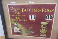 Framed Baking Powder Advertising Store Price Sign