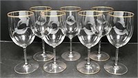 Seven Baccarat Wine Glasses