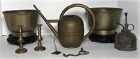 Brass Bowls with Stands and Watering Cans