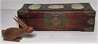 Asian Hinged Box with Brass Trim