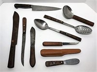 Knives and Spoons with Wood Handles