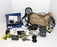 Vintage Camera Equipment and Bag