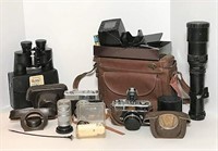 Vintage Taron and Minolta Cameras in Case