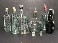 Glass Kitchen Oil and Vinegar Bottles