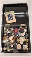 Box of Vintage buttons.