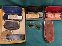 Assorted Antique Glasses and cases