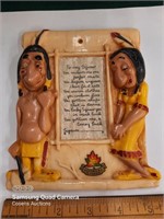 Vintage Native stereotype Love poem plaque.