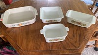 4 Corning Ware Dishes PIECES NOT ALL MATCHING