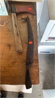 Wooden Handle Axe and Old Wooden Handle Butcher
