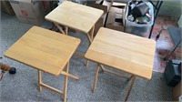 3 Wooden TV Tray Tables