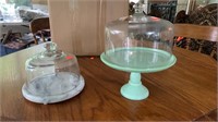 2 Cake or Cupcake Stands/Cheese Ball Stand w Lids