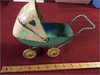Vintage metal toy stroller