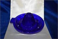 Cobalt Blue Glass Vintage Juicer. 5" dia