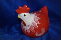 Red Ceramic Rooster Decor Piece