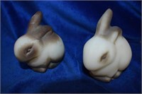 Pair of Vintage Fenton Slag Bunny's