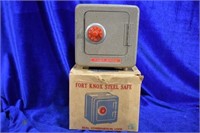 Vintage Fort Knox Steel Safe Bank in Original Box