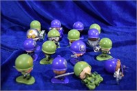 16 Piece "Little Green men" Toys Most With Dog Tag
