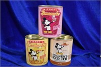 3 Piece Mickey's Drink Mix Tin Can Set