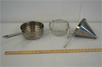 Fry Basket, Strainer & Funnel "Stainless"