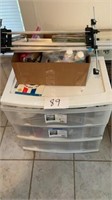 3 drawer plastic tote with art supplies