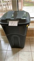 32 gallon wheeled plastic trash can