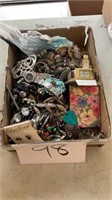 Misc costume jewelry, several watches