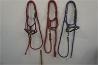 3 Halters w/ Lead Ropes