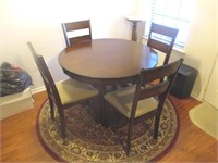 Solid Wood and Veneer Dining Table w/ 4