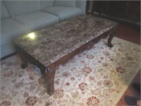 Marble Top Coffee Table 18"h X 54"L X 26"d