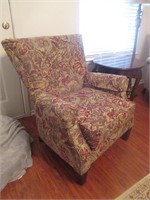 Upholstered Arm Chair w/ 2 Matching Throw Pillows