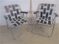 2 Aluminum Folding Lawn Chairs