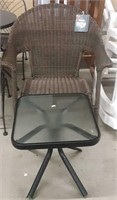 Style selections plastic wicker chair and side