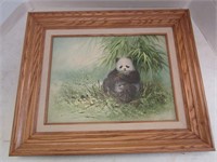 18 x 22" Original Oil Panda Painting