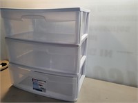 Sterlite Clear Plastic Wide 3 Drawer Organizing