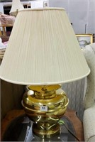 Brass Toned Plastic Table Lamp