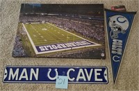 Colts Picture 32” X 3’, Pennant, Metal Sign