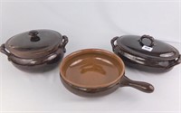 Five Piece Vulcania Clay Pottery Cookware Italy